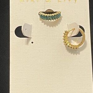 Gold and Green Earrings‎ Set